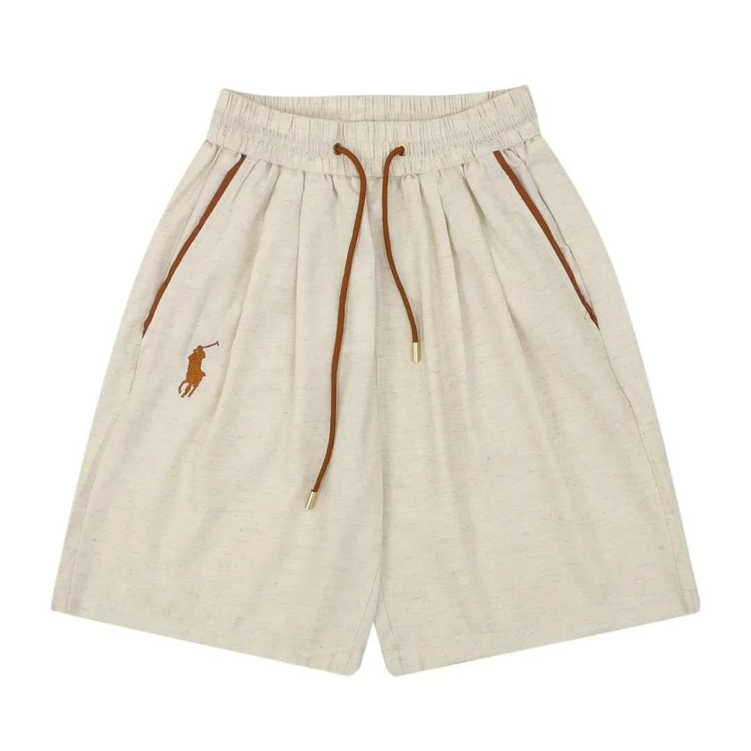 P300 Ralph Lauren/Ralph Lauren War Horse Embroidered Tencel Linen Casual Shorts Size: XS-L
